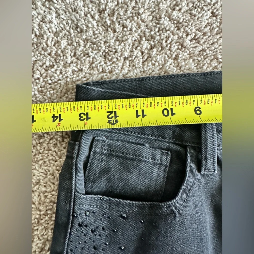 George Women's Gray Rhinestone Straight Leg Jeans - Picture 4 of 5